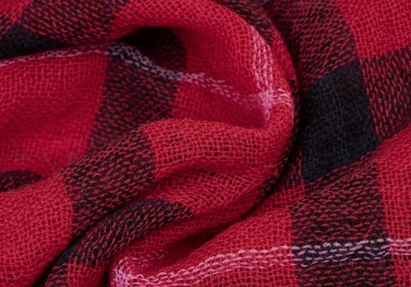 Y's Wool Check Fringe Stole K-137039_004