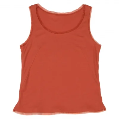 HIROKO KOSHINO Mesh Piping Tank Top