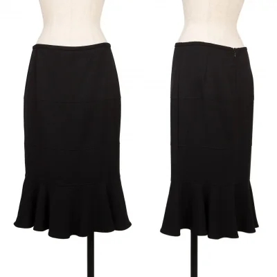 ARMANI COLLEZIONI Wool Switching Flare Skirt