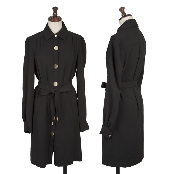 DIANE VON FURSTENBERG Metal Button Long Shirt Black 4 K-137071_001