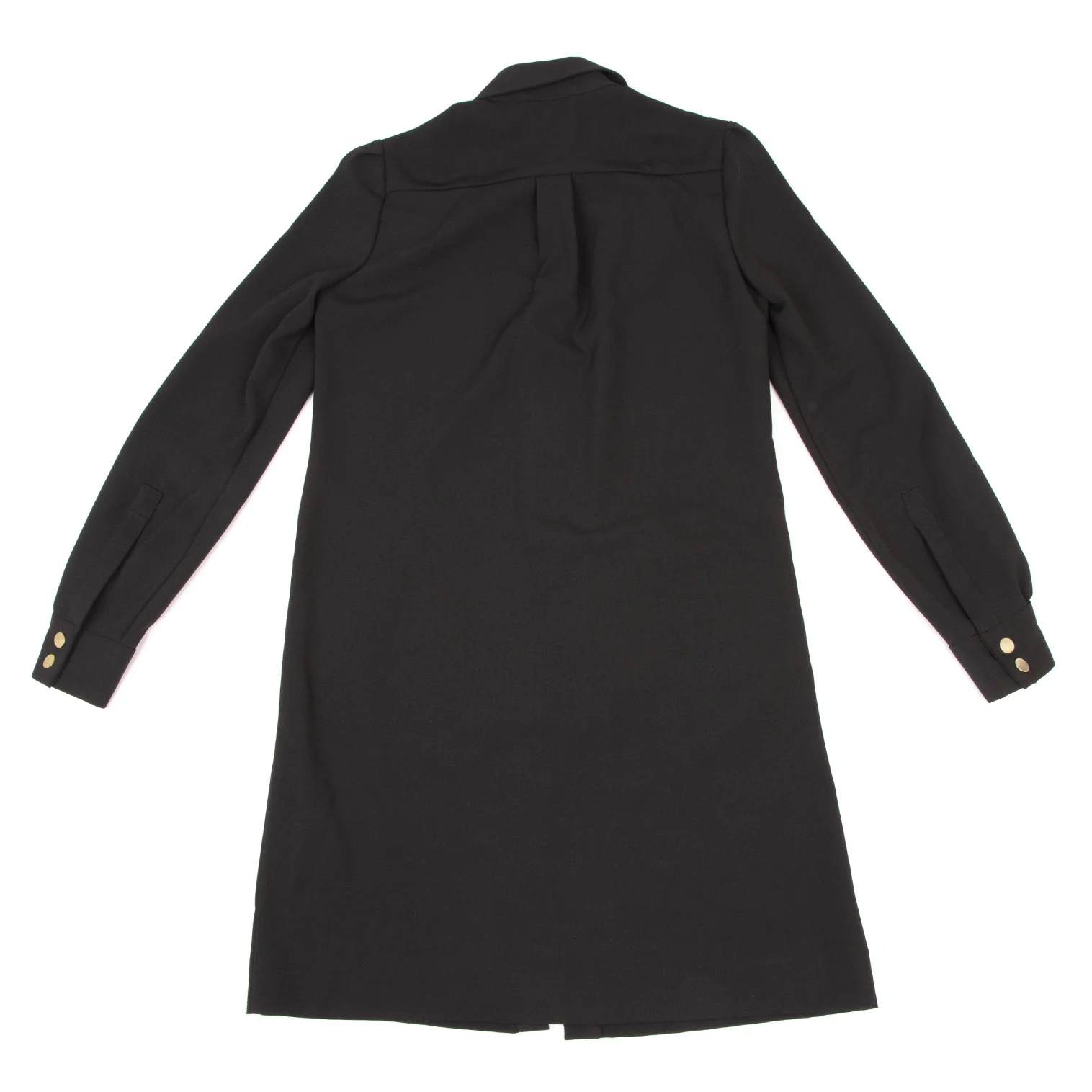 ダイアンフォンファステンバーグDIANE VON FURSTENBERG メタルボタンジョーゼットロングシャツ 黒4 【レディース】 ダイアンフォンファステンバーグDIANE VON FURSTENBERG メタル