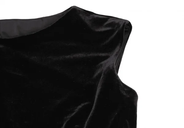 ヒロコビスHIROKO BIS ベルベットノースリーブワンピース 黒9 K-137073_005