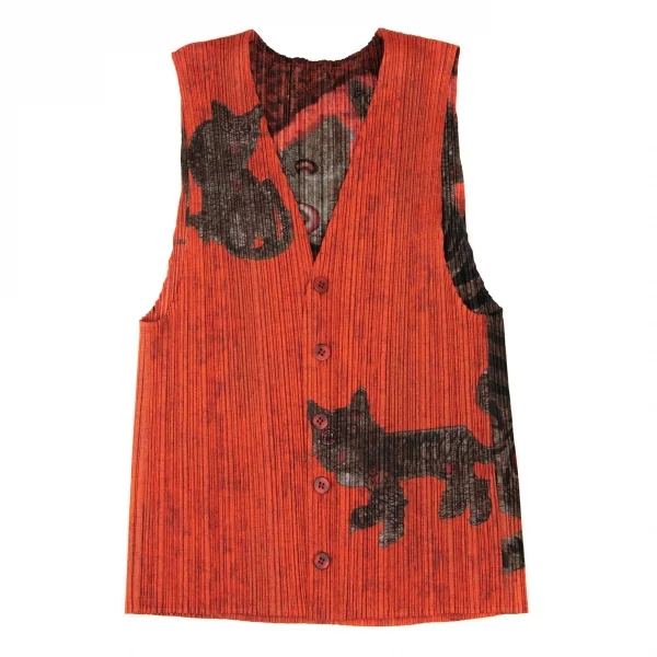 PLEATS PLEASE Tiger Cat Printed Vest K-137082_002