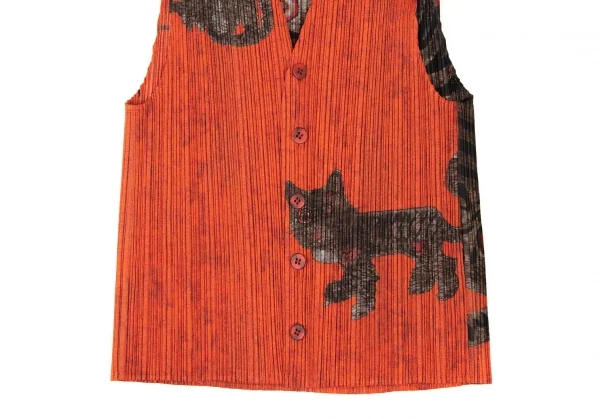 PLEATS PLEASE Tiger Cat Printed Vest K-137082_007