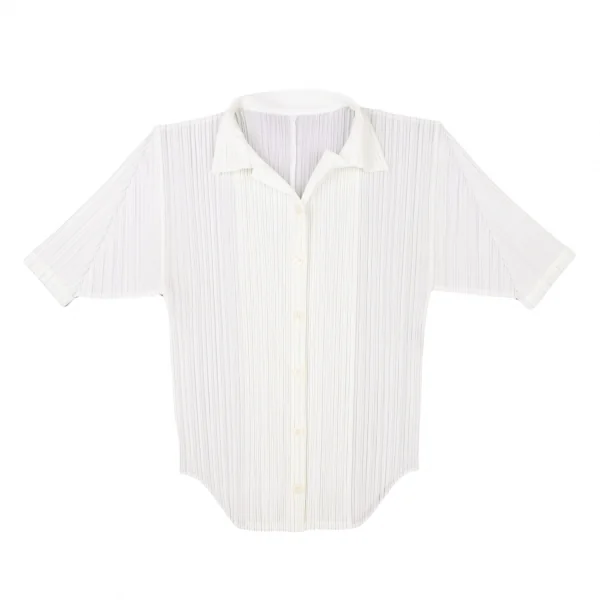 PLEATS PLEASE Open Collar Short Sleeve Shirt K-137086_002
