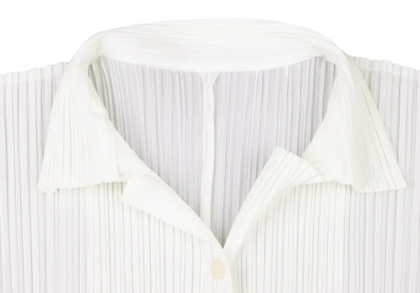 ISSEY MIYAKE PLEASE PLEASEホワイトプリーツ半袖シャツ ISSEY MIYAKE PLEASE PLEASEホワイトプリーツ半袖シャツ