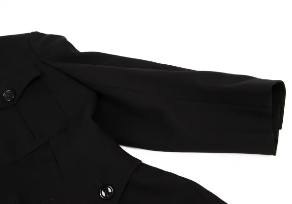 コムデギャルソンCOMME des GARCONS バックシフォンフリルデザインジャケット 黒S K-137100_010