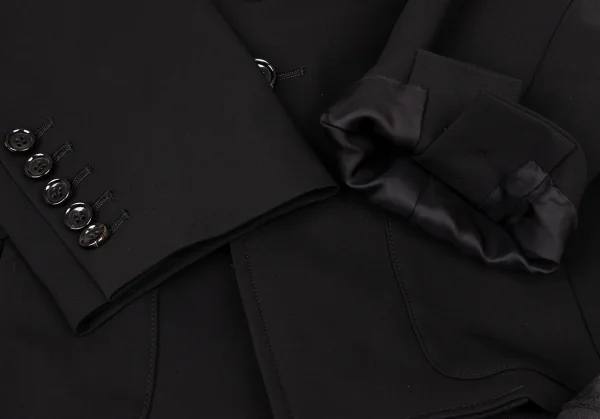 コムデギャルソンCOMME des GARCONS バックシフォンフリルデザインジャケット 黒S K-137100_011