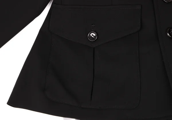 コムデギャルソンCOMME des GARCONS バックシフォンフリルデザインジャケット 黒S K-137100_013