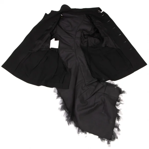 コムデギャルソンCOMME des GARCONS バックシフォンフリルデザインジャケット 黒S K-137100_017