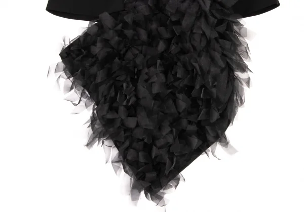 コムデギャルソンCOMME des GARCONS バックシフォンフリルデザインジャケット 黒S K-137100_019