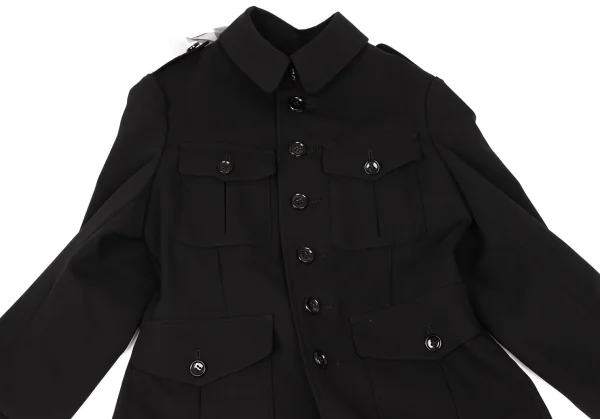 コムデギャルソンCOMME des GARCONS バックシフォンフリルデザインジャケット 黒S K-137100_003
