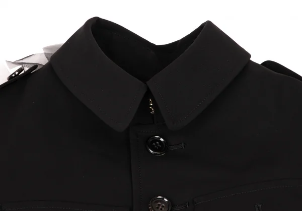 コムデギャルソンCOMME des GARCONS バックシフォンフリルデザインジャケット 黒S K-137100_004