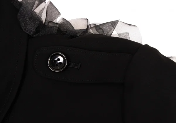コムデギャルソンCOMME des GARCONS バックシフォンフリルデザインジャケット 黒S K-137100_006