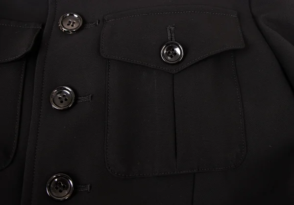 コムデギャルソンCOMME des GARCONS バックシフォンフリルデザインジャケット 黒S K-137100_009