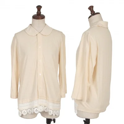 tricot COMME des GARCONS Hem Lace Round Collar Shirt
