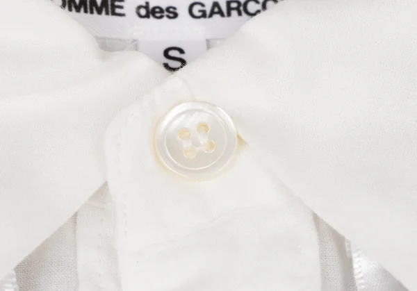 コムコム コムデギャルソンCOMME des GARCONS コットン製品洗いフロントフリルシャツ 白黒S K-137138_006