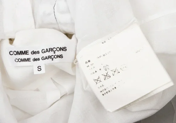 コムコム コムデギャルソンCOMME des GARCONS コットン製品洗いフロントフリルシャツ 白黒S K-137138_020