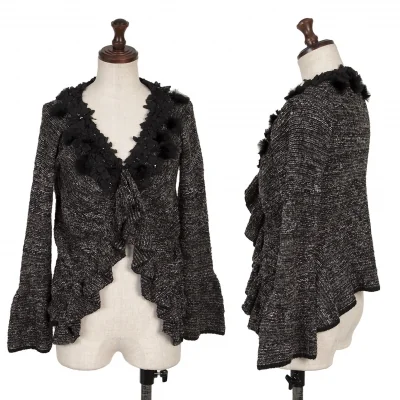 EPOCA Frill Design Mix Tweed Cardigan