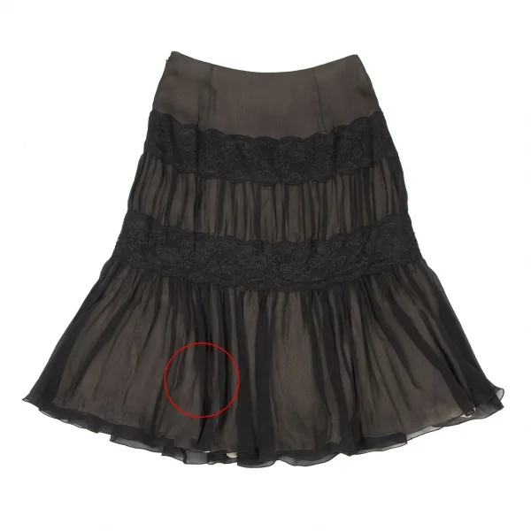 EPOCA Lace Switching Layered Chiffon Silk Skirt K-137169_010