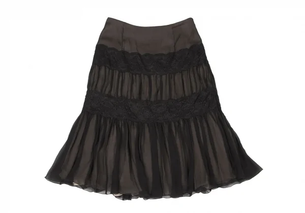 EPOCA Lace Switching Layered Chiffon Silk Skirt K-137169_002
