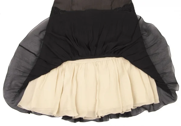 EPOCA Lace Switching Layered Chiffon Silk Skirt K-137169_007