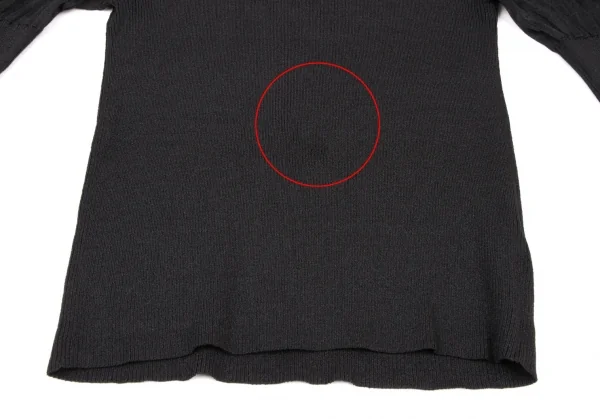 イヴサンローランYves Saint Laurent シースルースリーブシルクナイロンニット 黒S K-137175_013