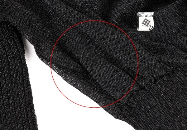 イヴサンローランYves Saint Laurent シースルースリーブシルクナイロンニット 黒S K-137175_004