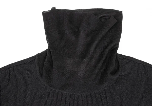 イヴサンローランYves Saint Laurent シースルースリーブシルクナイロンニット 黒S K-137175_005
