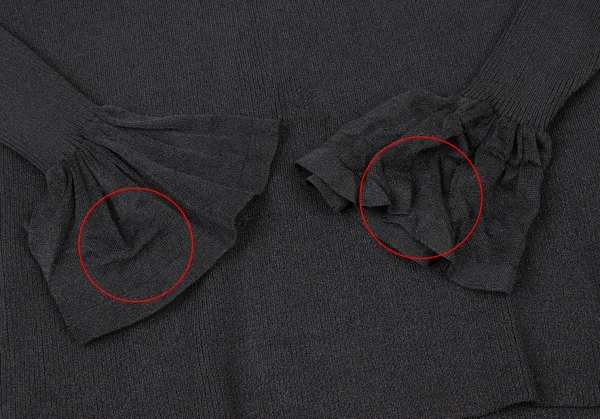 イヴサンローランYves Saint Laurent シースルースリーブシルクナイロンニット 黒S K-137175_008