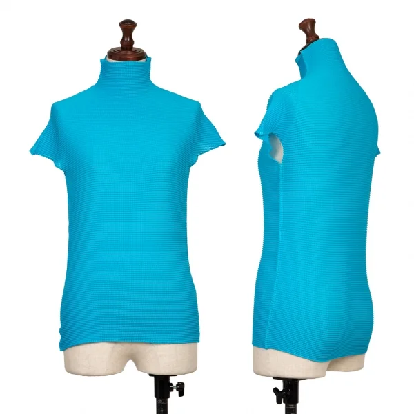 ISSEY MIYAKE PLEATS (T.) Stretch Pleats Turtle Neck T Shirt Sky blue 3 K-137176_001