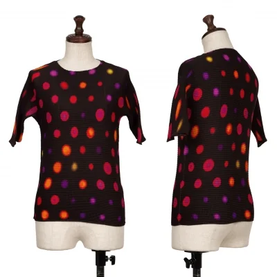 ISSEY MIYAKE PLEATS (T.) Dot Printed Stretch Pleats T Shirt