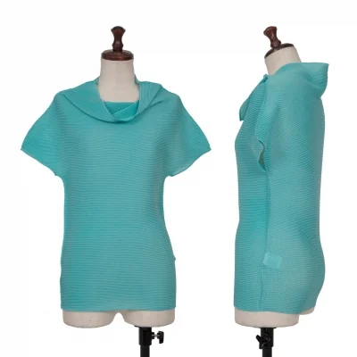 ISSEY MIYAKE me Stretch Pleats Drape-neck T-shirt
