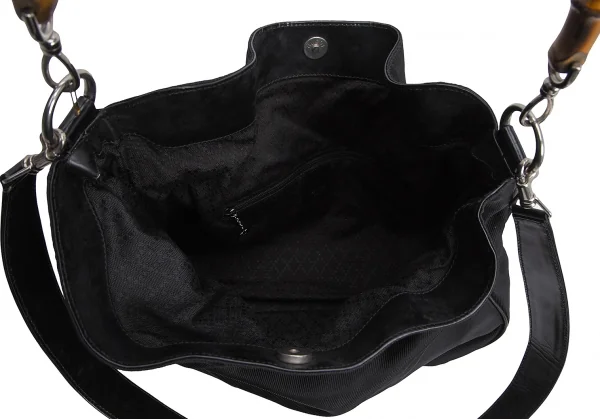 グッチGUCCI 切替2WAYバンブーハンドショルダーバッグ F 黒 K-137200_011