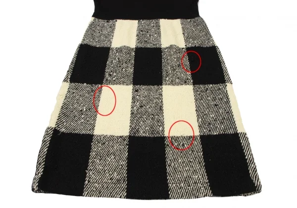 COMME des GARCONS Switching Block Check Drape Neck Dress K-137207_009