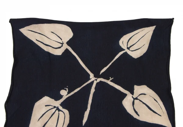 45rpm 45R 藍染リーフ柄天竺ハンカチ 紺 K-137222_002