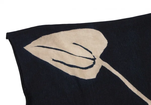 45rpm 45R 藍染リーフ柄天竺ハンカチ 紺 K-137222_003