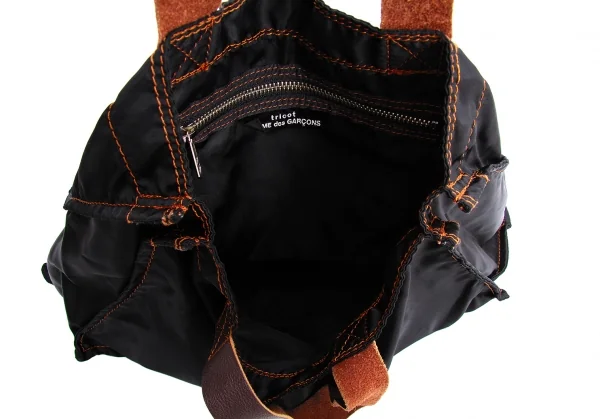 トリココムデギャルソンtricot COMME des GARCONS ステッチナイロントートバック 黒茶 K-137240_007