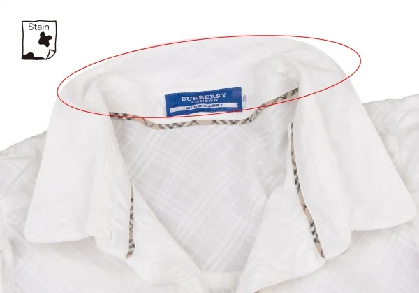 バーバリーブルーレーベル　ボウタイTシャツ　チェック　ホワイト　　パフスリーブ バーバリーブルーレーベルBURBERRY BLUE LABEL バイアスチェック