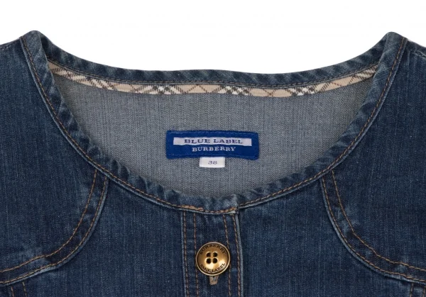 バーバリーレーベルBURBERRY BLUE LABEL ロゴボタンデニムチュニック ブルー38 K-137254_004