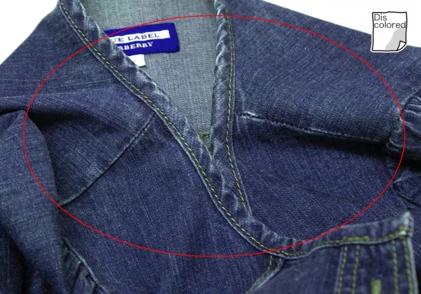 バーバリーレーベルBURBERRY BLUE LABEL ロゴボタンデニムチュニック ブルー38 K-137254_007
