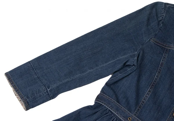 バーバリーレーベルBURBERRY BLUE LABEL ロゴボタンデニムチュニック ブルー38 K-137254_009