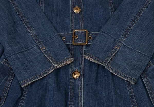 バーバリーレーベルBURBERRY BLUE LABEL ロゴボタンデニムチュニック ブルー38 K-137254_010