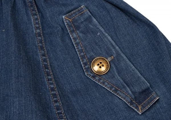 バーバリーレーベルBURBERRY BLUE LABEL ロゴボタンデニムチュニック ブルー38 K-137254_017