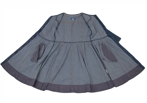バーバリーレーベルBURBERRY BLUE LABEL ロゴボタンデニムチュニック ブルー38 K-137254_019