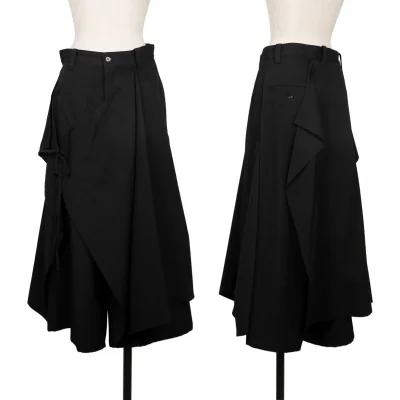 Yohji Yamamoto NOIR Wool Gabardine Wrap Wide Pants