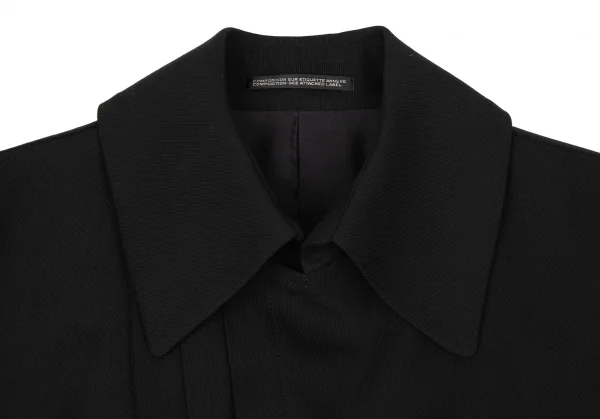 ヨウジヤマモト ラヴィアンノアールYohji Yamamoto la vie en noir ウールラペルプリーツロングジャケット 黒1 K-137266_005