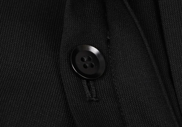 ヨウジヤマモト ラヴィアンノアールYohji Yamamoto la vie en noir ウールラペルプリーツロングジャケット 黒1 K-137266_010