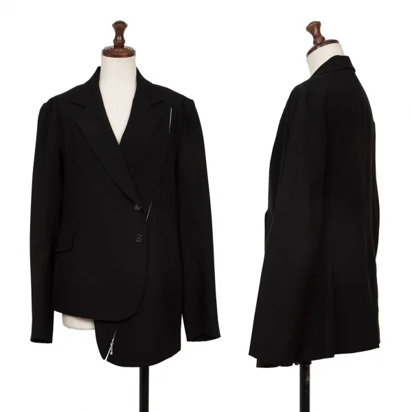 REGULATION yohji yamamoto Asymmetry Zip Design Jacket Black 1 K-137268_001