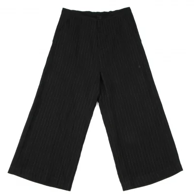 Y's Wool Linen Pinstripe Wide Pants